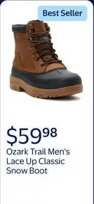 Walmart Ozark Trail Men's Lace Up Classic Snow Boot offer
