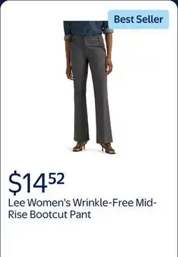 Walmart Lee Women's Wrinkle-Free Mid-Rise Bootcut Pant offer