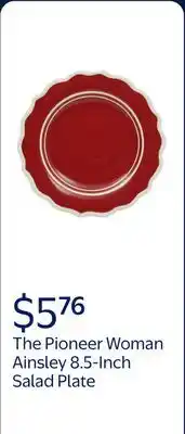 Walmart The Pioneer Woman Ainsley 8.5-Inch Salad Plate, Red offer