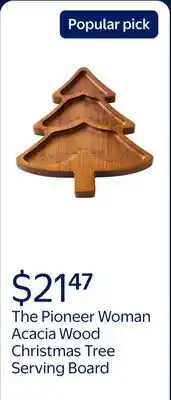 Walmart The Pioneer Woman Acacia Wood Christmas Tree Serving Board offer