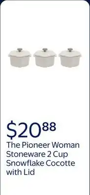 Walmart The Pioneer Woman Stoneware 2 Cup Snowflake Cocotte with Lid, White offer