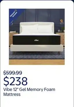 Walmart Vibe 12 Queen, Luxury Plush Super Cooling Gel Memory Foam Mattress offer