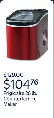 Walmart Frigidaire 26 lb. Countertop Ice Maker EFIC117-SS, Red Stainless Steel offer
