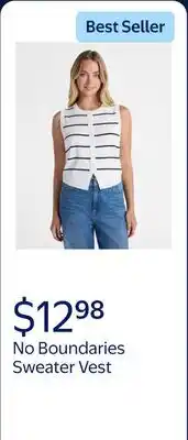 Walmart No Boundaries Sweater Vest, Midweight, Women's offer