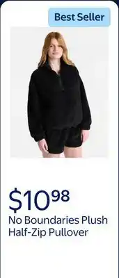 Walmart No Boundaries Plush Half-Zip Pullover, Women's offer
