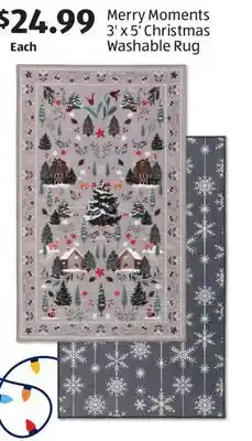 Aldi Merry Moments 3' x 5' Christmas Washable Rug offer