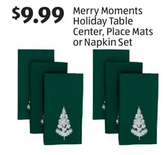 Aldi Merry Moments Holiday Table Center, Place Mats or Napkin Set offer
