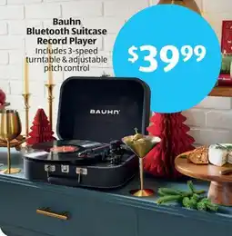 Aldi Bauhn Bluetooth Suitcase Record Player offer