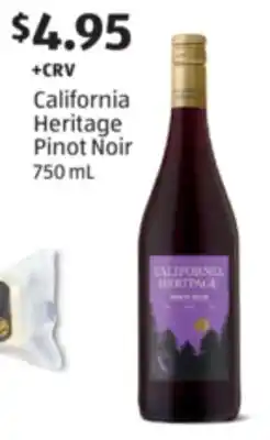 Aldi California Heritage Pinot Noir offer