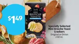 Aldi Specially Selected Mini Brioche Toast Crackers offer