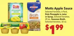 Vallarta Supermarkets Motts Apple Sauce offer