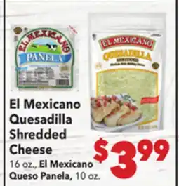 Vallarta Supermarkets El Mexicano Quesadilla Shredded Cheese offer