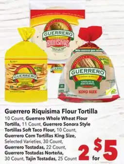 Vallarta Supermarkets Guerrero Riquisima Flour Tortilla offer