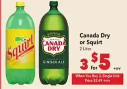 Vallarta Supermarkets Canada Dry or Squirt offer
