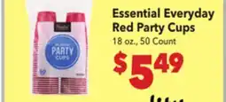 Vallarta Supermarkets Essential Everyday Red Party Cups offer