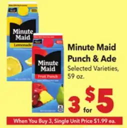 Vallarta Supermarkets Minute Maid Punch & Ade offer