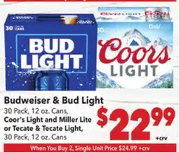 Vallarta Supermarkets Budweiser & Bud Light offer