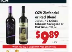 Vallarta Supermarkets OZV Zinfandel or Red Blend offer