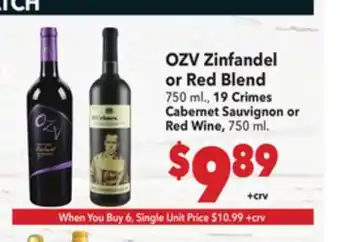 Vallarta Supermarkets OZV Zinfandel or Red Blend offer