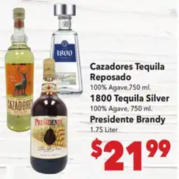 Vallarta Supermarkets Cazadores Tequila Reposado offer