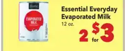 Vallarta Supermarkets Essential Everyday Evaporated Milk offer