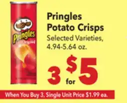 Vallarta Supermarkets Pringles Potato Crisps offer