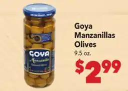 Vallarta Supermarkets Goya Manzanillas Olives offer