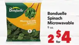 Vallarta Supermarkets Bonduelle Spinach Microwavable offer
