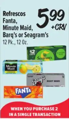 El Super Fanta, Minute Maid, Barq's or Seagram's offer