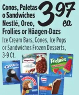 El Super Nestlé, Oreo, Frollies or Häagen-Dazs Ice Cream Bars, Cones, Ice Pops or Sandwiches Frozen Deserts offer
