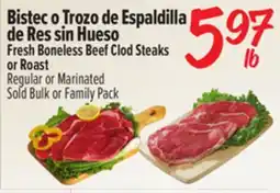 El Super Fresh Boneless Beef Clod Steaks or Roast offer