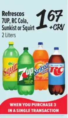 El Super 7UP, RC Cola, Sunkist or Squirt offer