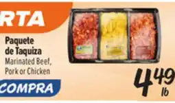 El Super Marinated Beef, Pork or Chicken offer