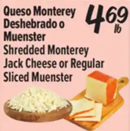 El Super Shredded Monterey Jack Cheese or Regular Sliced Muenster offer