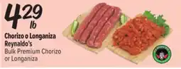 El Super Fresh Reynaldo's Bulk Premium Chorizo or Longaniza offer