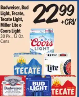 El Super Fresh Budweiser, Bud Light, Tecate, Tecate Light, Miller Lite o Coors Light offer