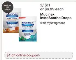 Walgreens Mucinex InstaSoothe Drops offer