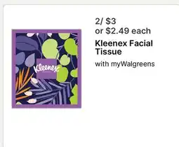 Walgreens Kleenex Facial Tissue offer