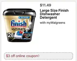 Walgreens Large Size Finish Dishwasher Detergent offer