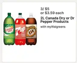 Walgreens 2L Canada Dry or Dr Pepper Products offer