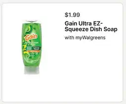 Walgreens Gain Ultra EZ- Squeeze Dish Soap offer