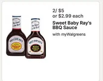 Walgreens Sweet Baby Ray's BBQ Sauce offer