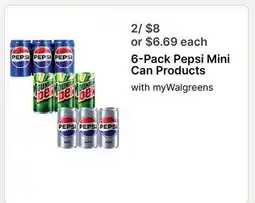 Walgreens Pepsi Mini Can Products offer