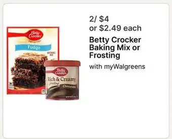 Walgreens Betty Crocker Baking Mix or Frosting offer