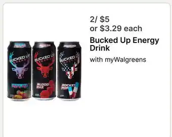 Walgreens Bucked Up Energy Drink offer