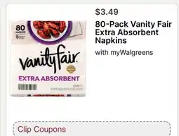 Walgreens 80-Pack Vanity Fair Extra Absorbent Napkins offer