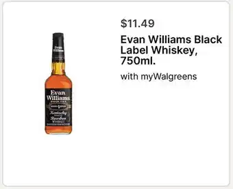 Walgreens Evan Williams Black Label Whiskey, 750ml offer