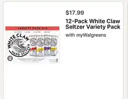 Walgreens 12-Pack White Claw Seltzer Variety Pack offer