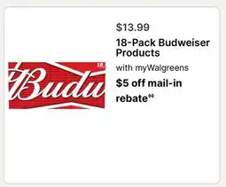 Walgreens 18-Pack Budweiser Products offer