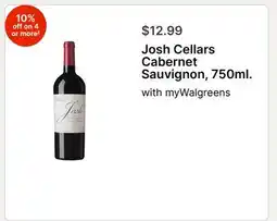 Walgreens Josh Cellars Cabernet Sauvignon, 750ml offer